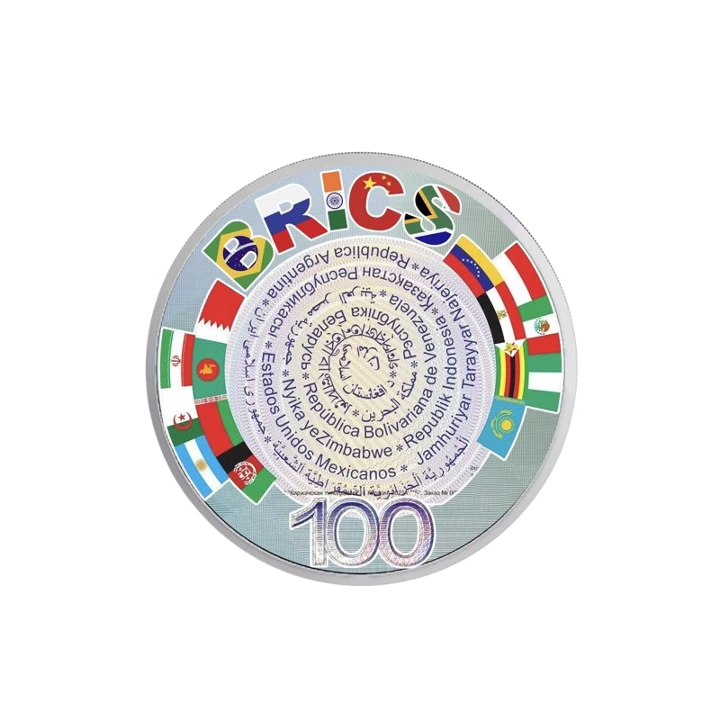 Niue: srebrna moneta BRICS kolorowana 2024 1 uncja Monety kolekcjonerskie