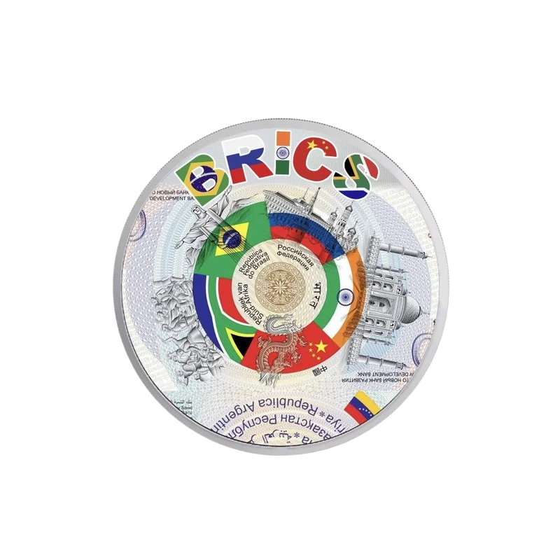 Niue: srebrna moneta BRICS kolorowana 2024 1 uncja Monety kolekcjonerskie