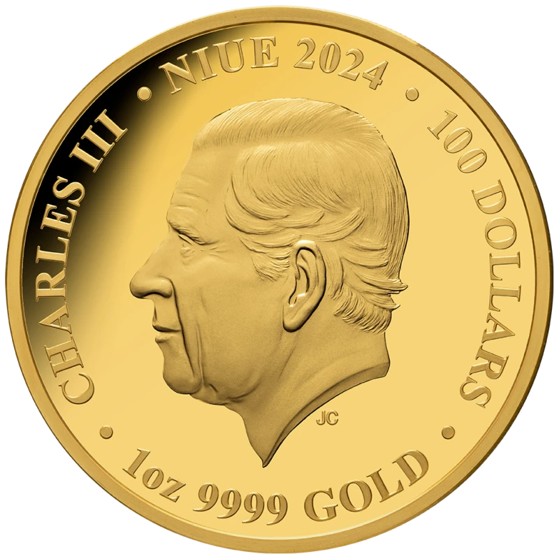 Золотая монета Ниуэ Красноглазая древесная лягушка 2024 Proof 1 oz Collectible coins