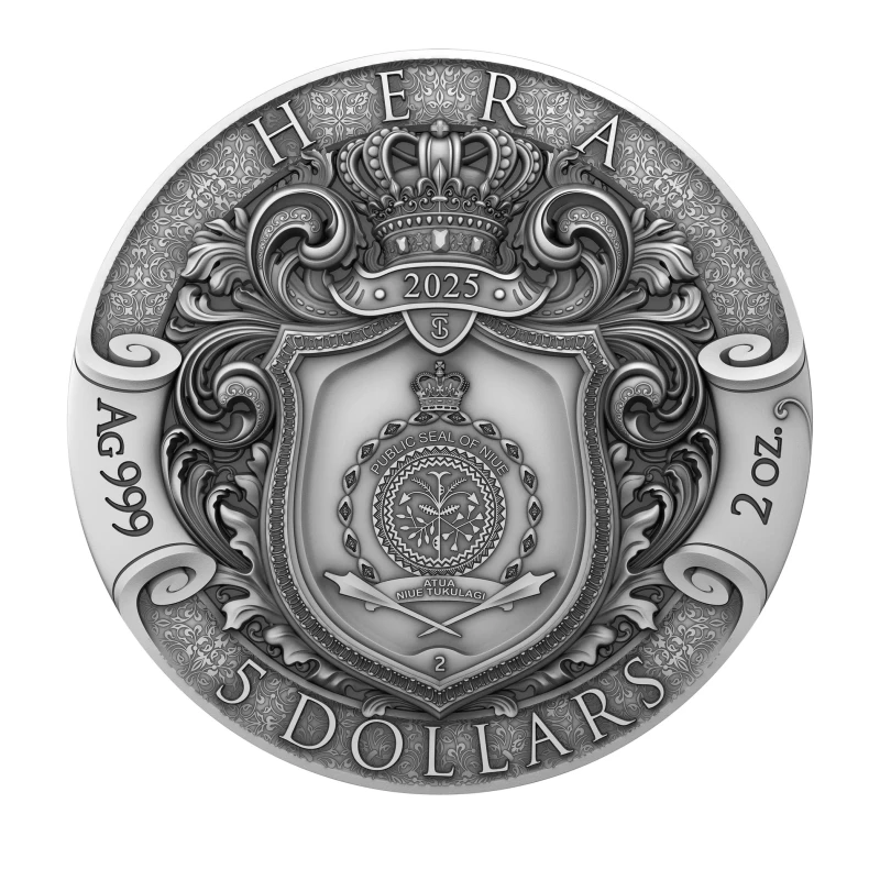 Niue: srebrna moneta Hera 2025 2 uncje Monety kolekcjonerskie