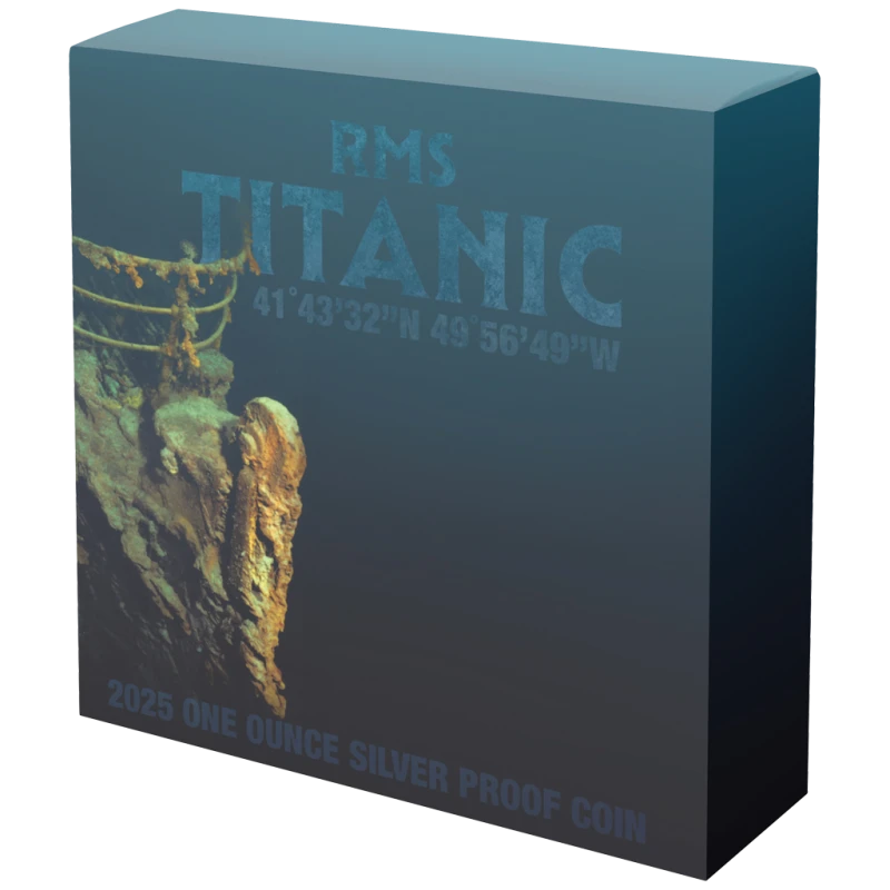 Srebrna moneta Niue Titanic 2025 Proof 1 uncja kolorowa Monety kolekcjonerskie