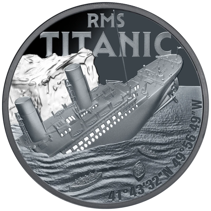 Srebrna moneta Niue Titanic 2025 Proof 1 uncja kolorowa Monety kolekcjonerskie