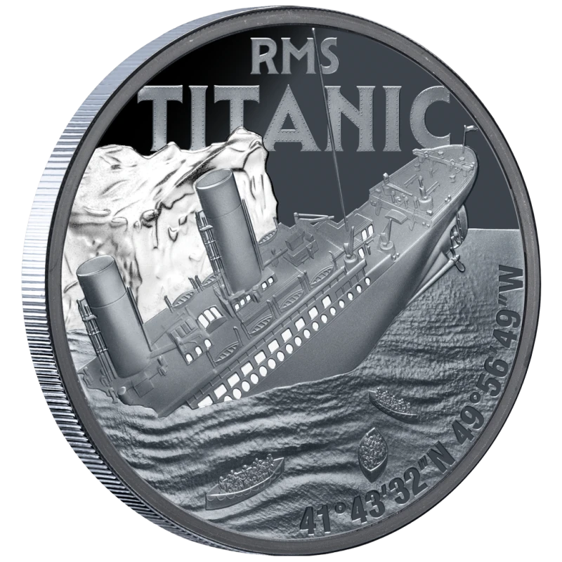 Srebrna moneta Niue Titanic 2025 Proof 1 uncja kolorowa Monety kolekcjonerskie