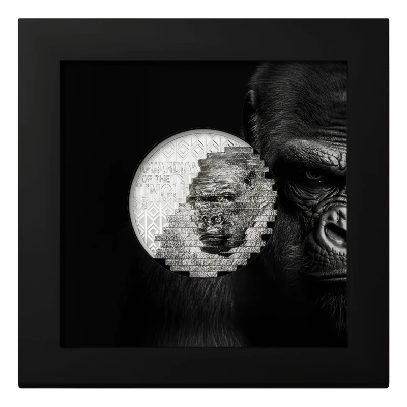 Wyspy Cooka: srebrna moneta Rekonstrukcja Goryla 2025 Proof 2 uncje Monety kolekcjonerskie