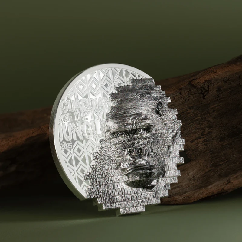 Wyspy Cooka: srebrna moneta Rekonstrukcja Goryla 2025 Proof 2 uncje Monety kolekcjonerskie