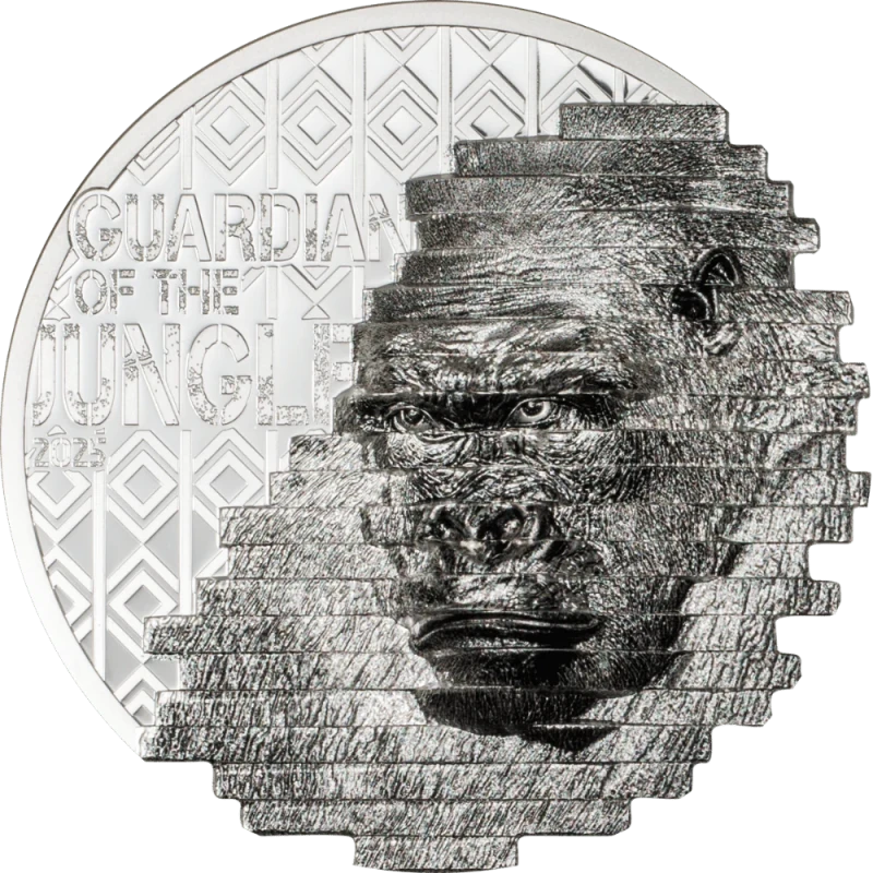 Wyspy Cooka: srebrna moneta Rekonstrukcja Goryla 2025 Proof 2 uncje Monety kolekcjonerskie