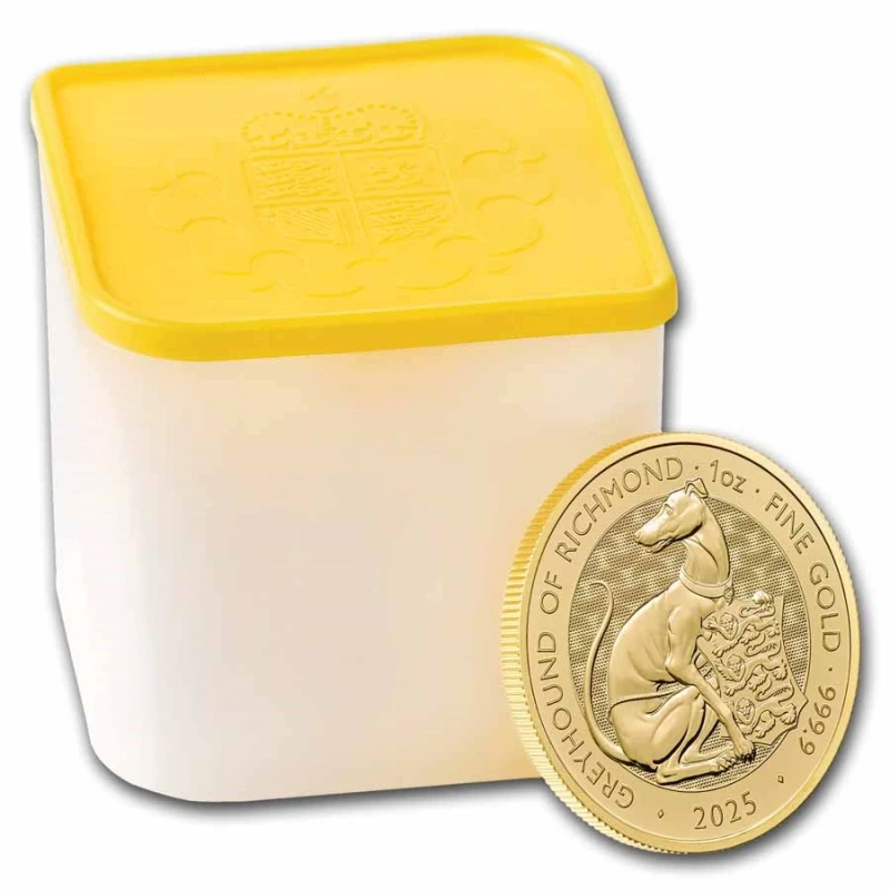 Wielka Brytania: złota moneta Greyhound of Richmond 2025 1 uncja Monety inwestycyjne