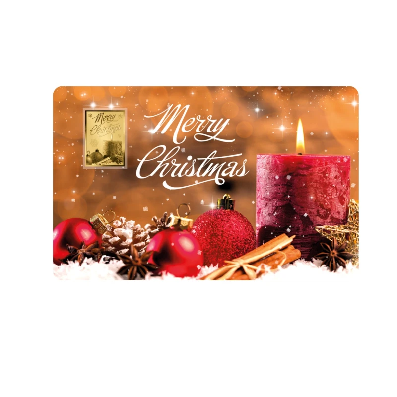 Czad: złota moneta Świeca Wesołych Świąt 1/1000 uncji Monety kolekcjonerskie