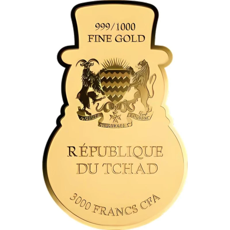 Czad: złota moneta Bałwan 1/1000 oz Monety kolekcjonerskie