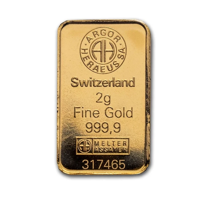 Switzerland: 2 g gold bar Investment bullion