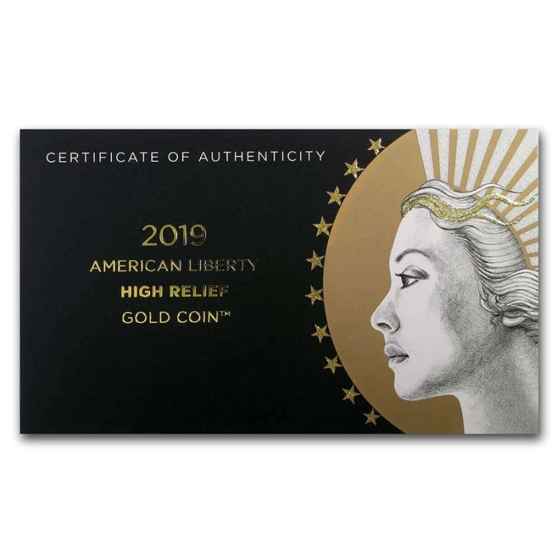 USA: złota moneta Amerykańska Wolność 2019 Proof high relief 1 uncja Monety kolekcjonerskie