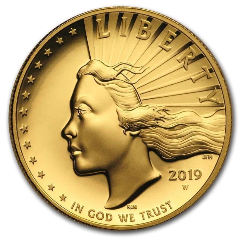 USA: złota moneta Amerykańska Wolność 2019 Proof high relief 1 uncja Monety kolekcjonerskie