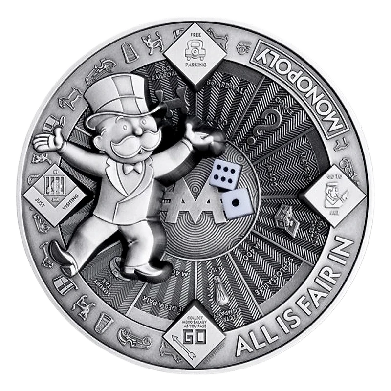 Samoa: srebrna moneta Monopoly 2025 10 uncji Monety kolekcjonerskie