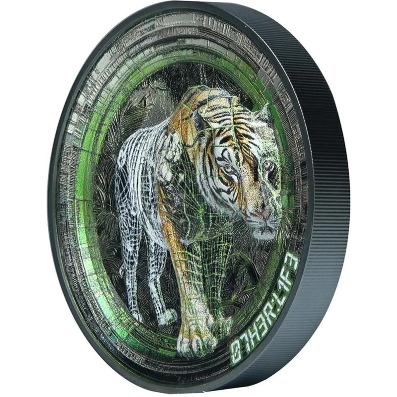 Wyspy Cooka: srebrna moneta Tiger 2025 Black Proof o wadze 3 uncji Monety kolekcjonerskie