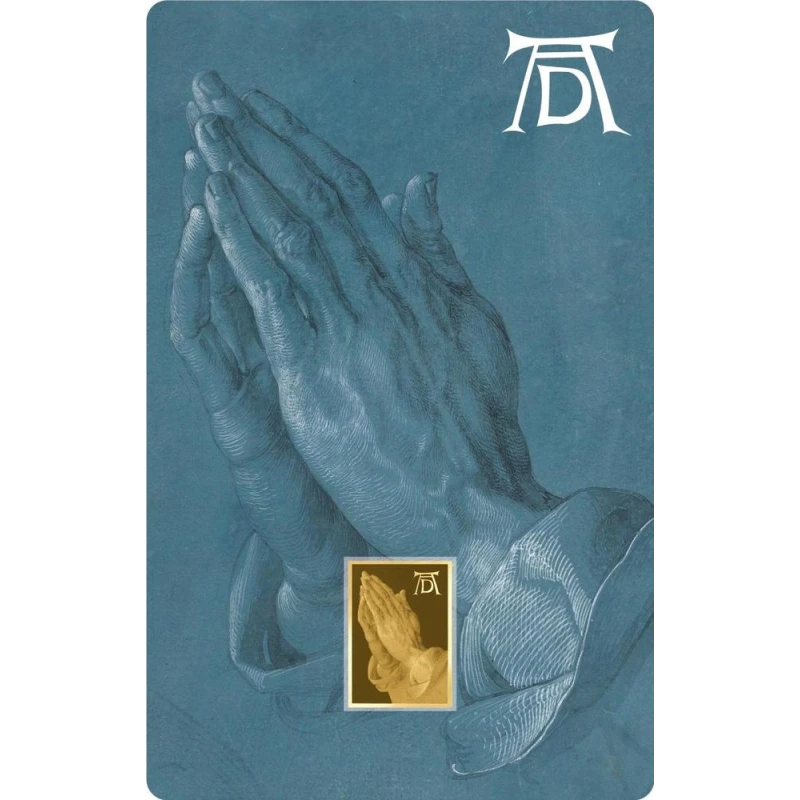 Czad: złota moneta Modlące się dłonie 1/1000 uncji Monety kolekcjonerskie