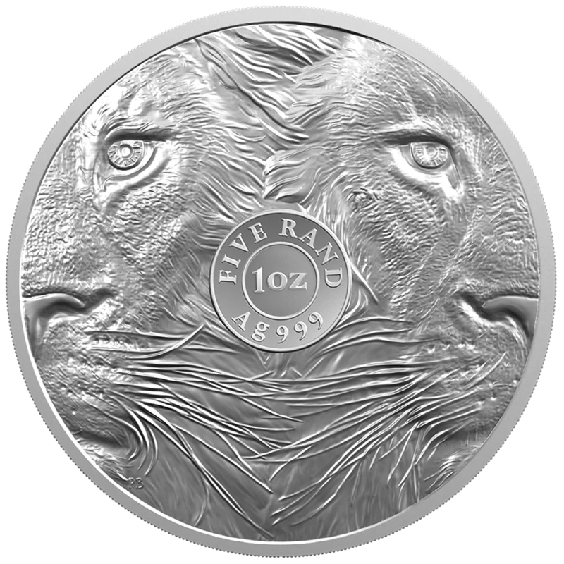 Republika Południowej Afryki: srebrne monety Lew i Krugerrand 2025 Proof zestaw 2 uncje Monety kolekcjonerskie