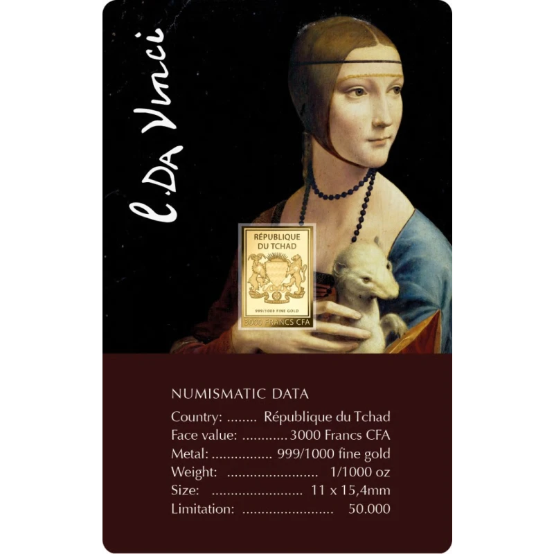 Czad: złota moneta Pole makowe w pobliżu Argenteuil 1/1000 uncji Monety kolekcjonerskie