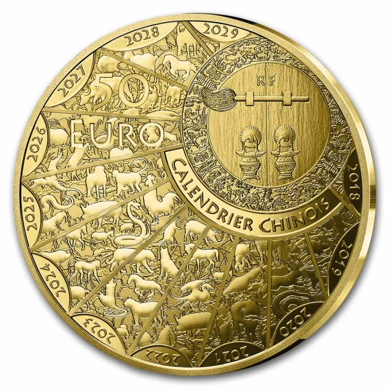 Francja: złota moneta Rok Konia 2026 Proof 7,78 g 1/4 uncji Monety kolekcjonerskie