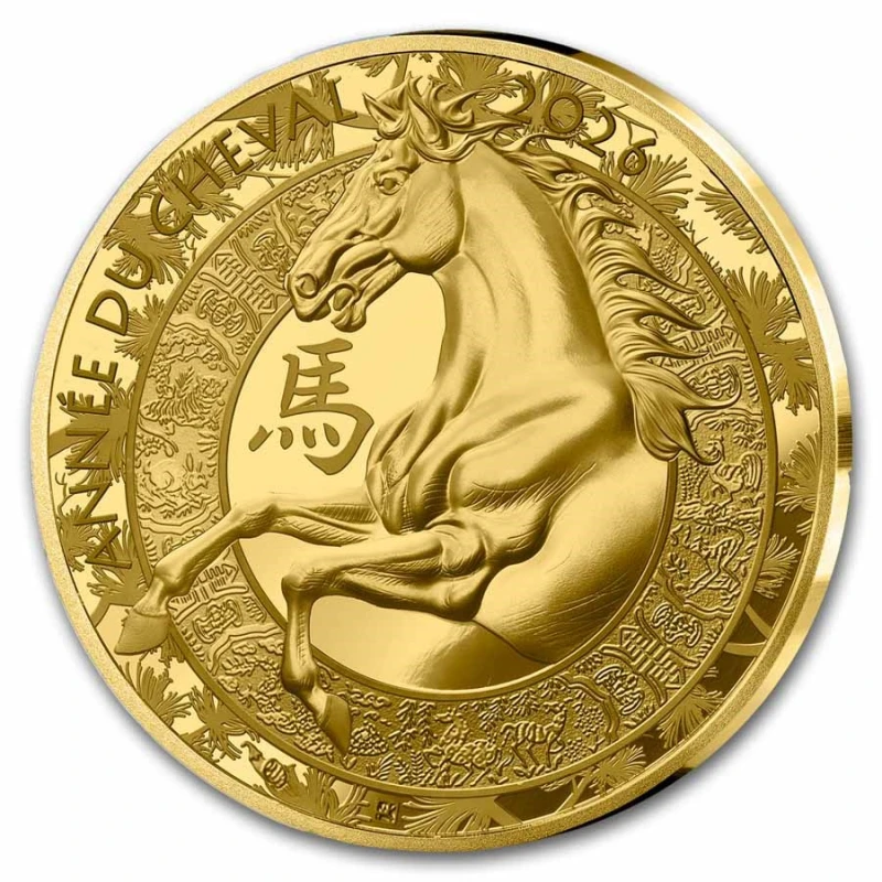 Francja: złota moneta Rok Konia 2026 Proof 7,78 g 1/4 uncji Monety kolekcjonerskie