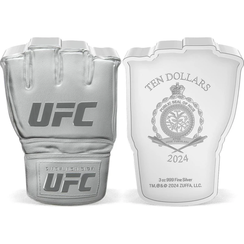 Niue: srebrna moneta UFC Glove 2024 Proof 3 uncje Monety kolekcjonerskie