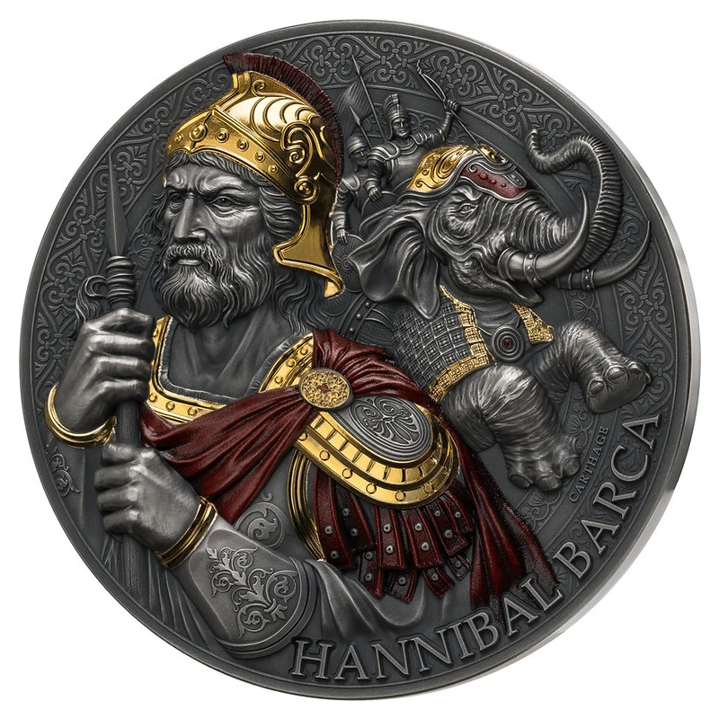 Kamerun: srebrna moneta Hannibal 2025 5 uncji Monety kolekcjonerskie