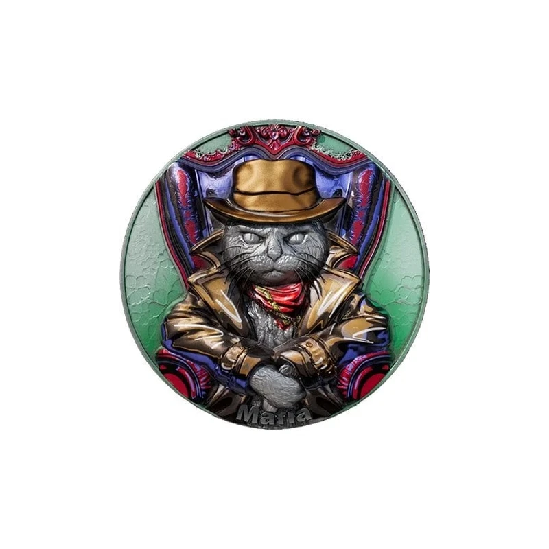 Cameroon: silver coin Meow Mafia 2025 2 oz Collectible coins