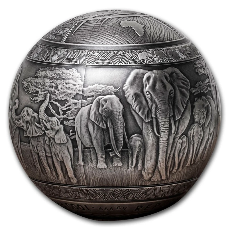 Djibouti: silver coin Elefant 2020 1000 g  Collectible coins