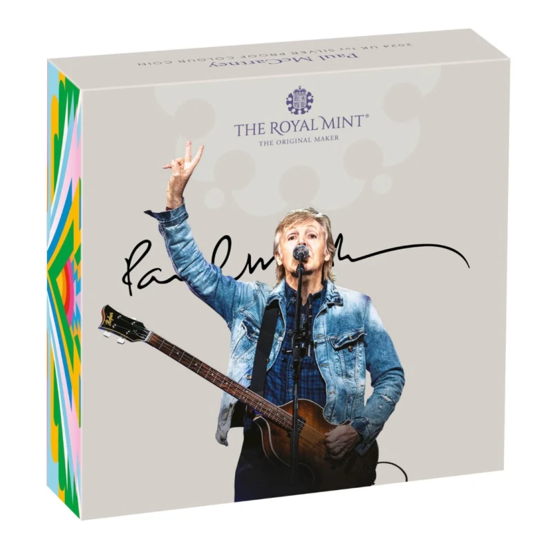Srebrna moneta Wielka Brytania Paul McCartney 2024 Proof Colored 1 uncja Monety kolekcjonerskie