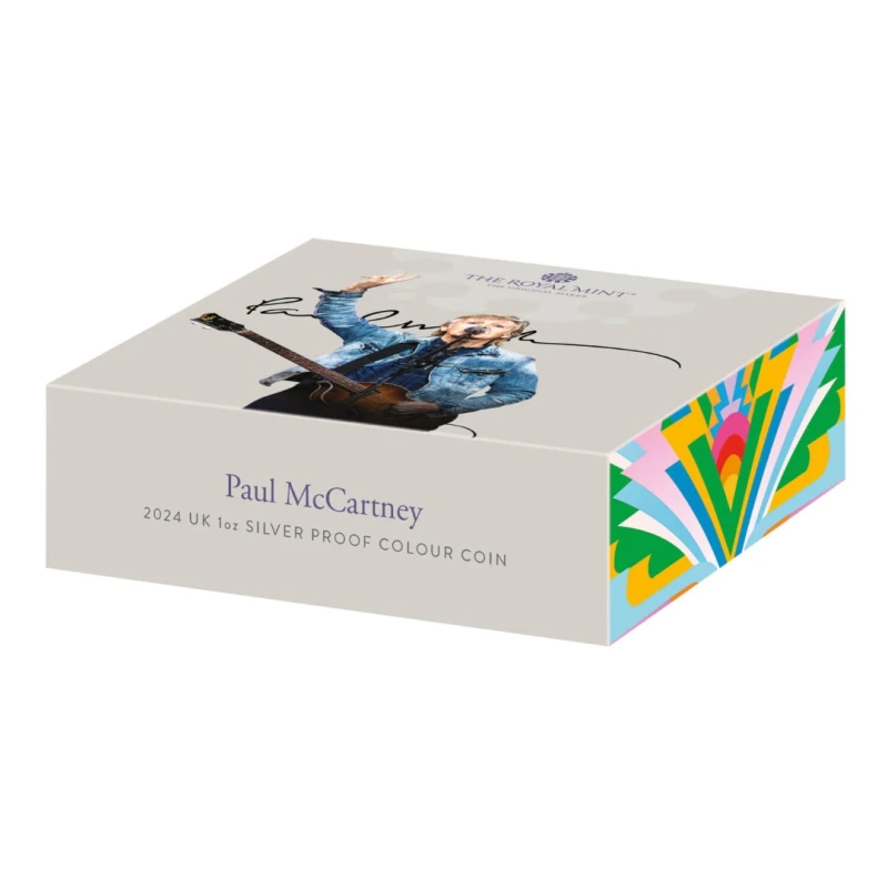 Srebrna moneta Wielka Brytania Paul McCartney 2024 Proof Colored 1 uncja Monety kolekcjonerskie