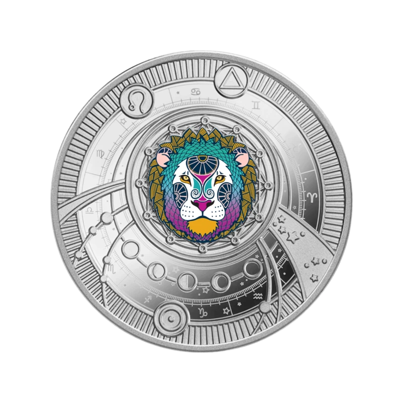 Cameroon: silver coin Leo 2025 Proof colored 10 g Collectible coins