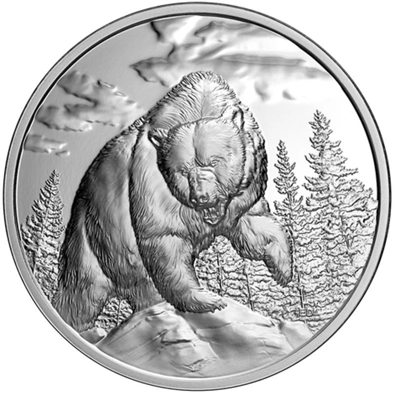 Canada: silver coin Grizzly 2023 Proof ultra-high relief 1 oz Collectible coins