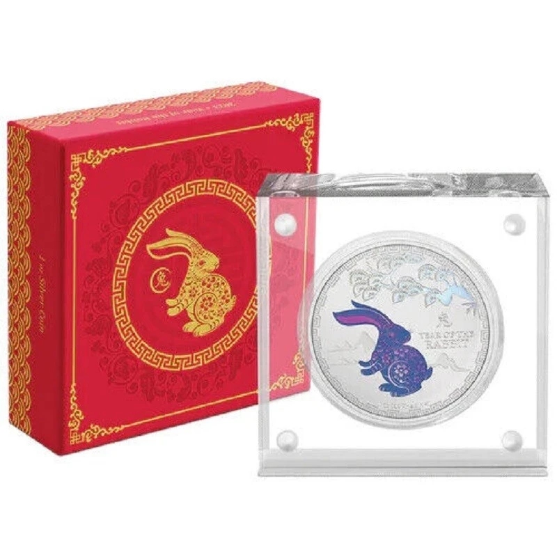 Niue: srebrna moneta Rok Królika 2023 Proof o wadze 1 uncji Monety kolekcjonerskie