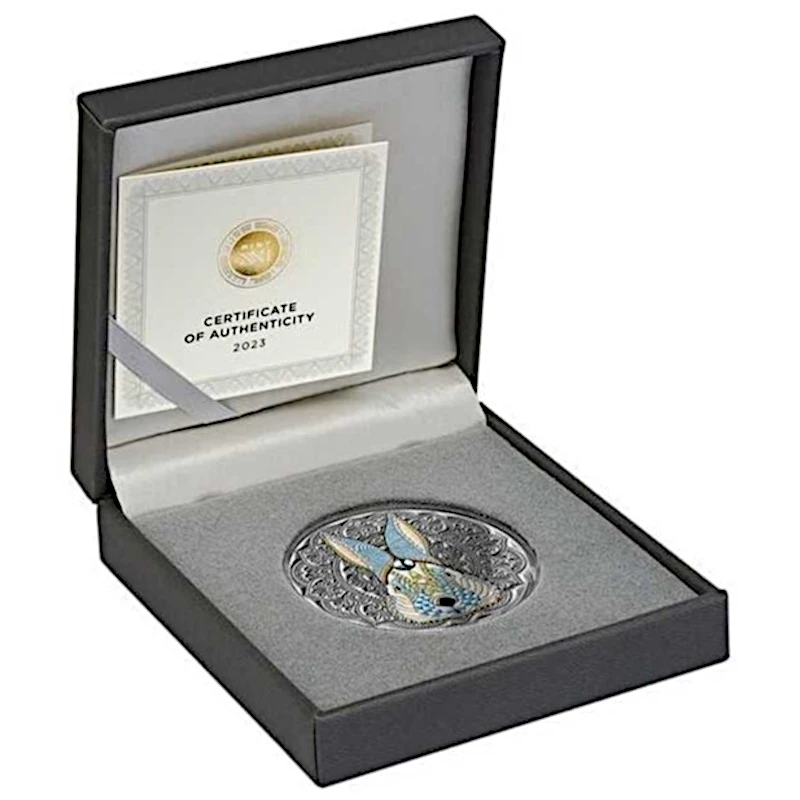 Niue: srebrna moneta Mandala Rok Królika 2023 kolorowa 2 uncje Monety kolekcjonerskie