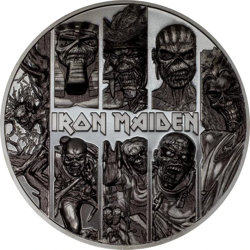 Wyspy Cooka: srebrna moneta IRON MAIDEN Eddie 2024 Black Proof 3 uncje Monety kolekcjonerskie