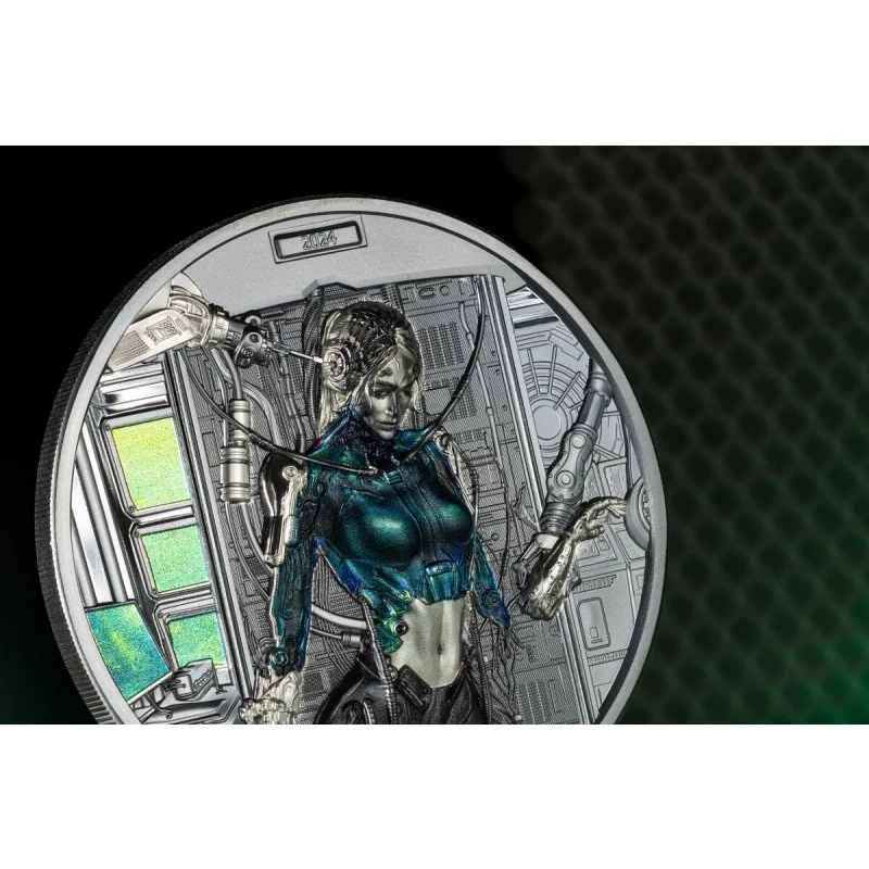 Cook Islands: silver coin Resurrection of the Cyber Queen 2024 Black Proof colored 3 oz Collectible coins