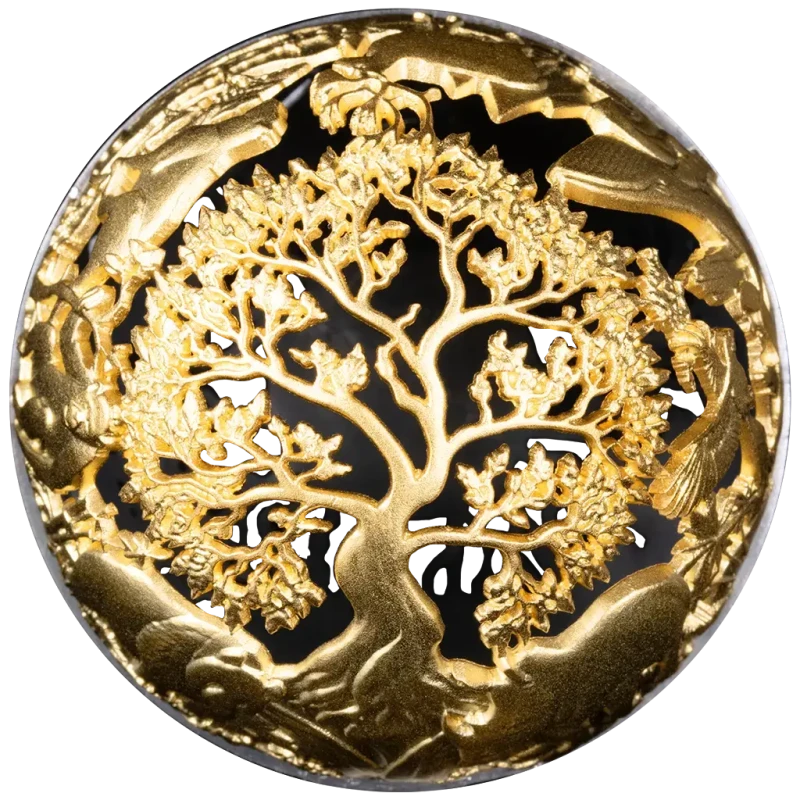 Srebrna moneta Samoa Natura i Technologia 2025 pozłacana 2 uncje Monety kolekcjonerskie