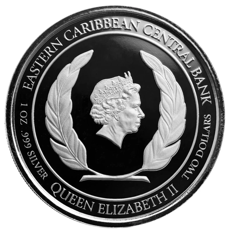 Srebrna moneta Saint Lucia Romantyczna Para 2022 Proof kolorowa 1 uncja Monety kolekcjonerskie