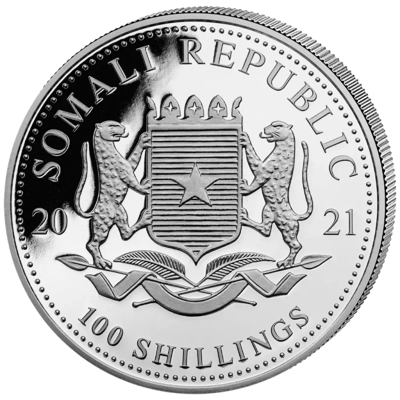 Srebrna moneta inwestycyjna Somalia - Afrykańska Dzika Przyroda - Słoń 2021 1 uncja Monety inwestycyjne