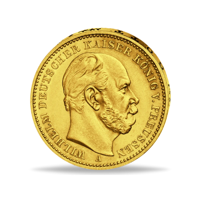 Złota moneta Cesarstwa Niemieckiego 20 marek Wilhelm I Monety kolekcjonerskie