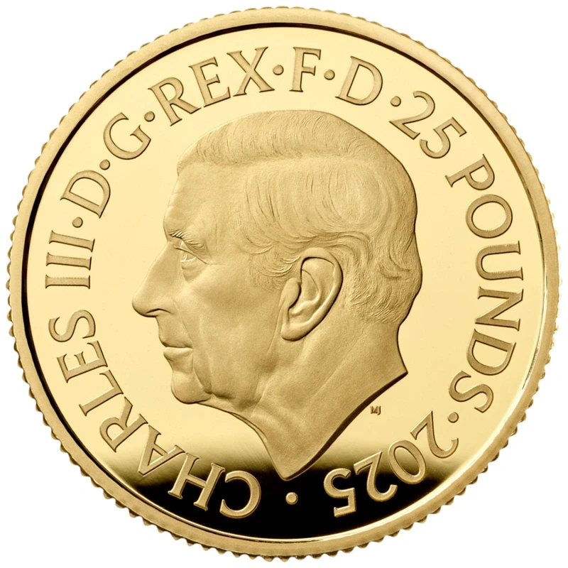 Złota moneta Wielkiej Brytanii Rok Węża 2025 Proof 1/4 uncji Monety kolekcjonerskie