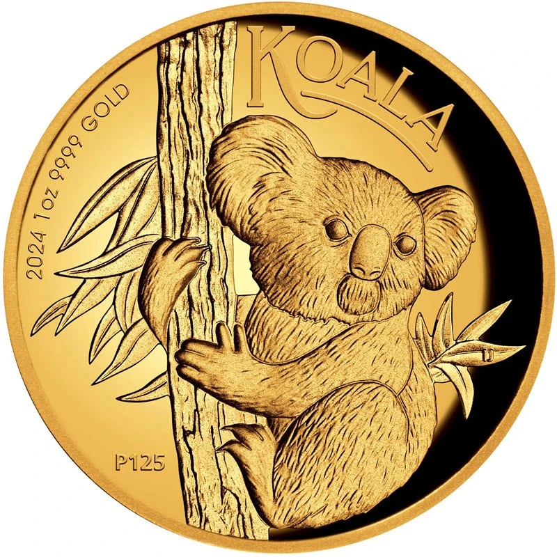 Złota moneta Australia Koala 2024 Proof High Relief 1 uncja Monety kolekcjonerskie
