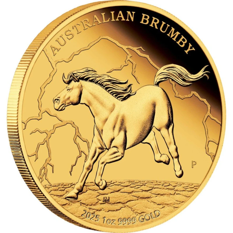 Złota moneta Australia Brumby 2025 Proof 1 uncja Monety kolekcjonerskie