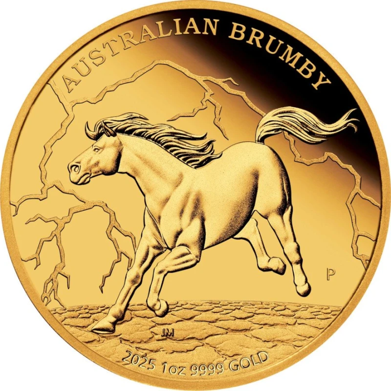Złota moneta Australia Brumby 2025 Proof 1 uncja Monety kolekcjonerskie