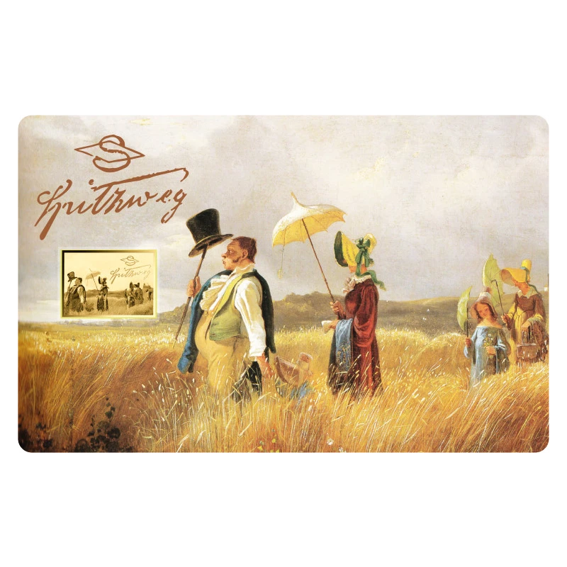 Złota moneta Czad Carl Spitzweg Niedzielny odpoczynek 1/1000 uncji  Monety kolekcjonerskie