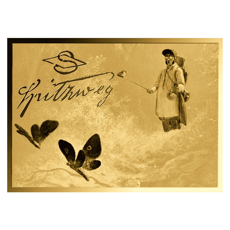 Złota moneta Czad Carl Spitzweg Łowca motyli 1/1000 uncji  Monety kolekcjonerskie