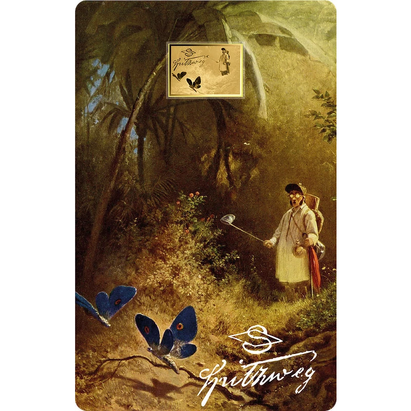 Złota moneta Czad Carl Spitzweg Łowca motyli 1/1000 uncji  Monety kolekcjonerskie