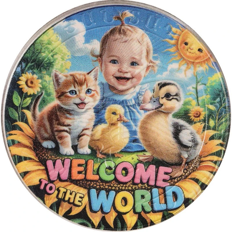 Srebrna moneta Armenia Arka Noego Dziewczynka 2025 kolorowa 1 uncja Monety kolekcjonerskie