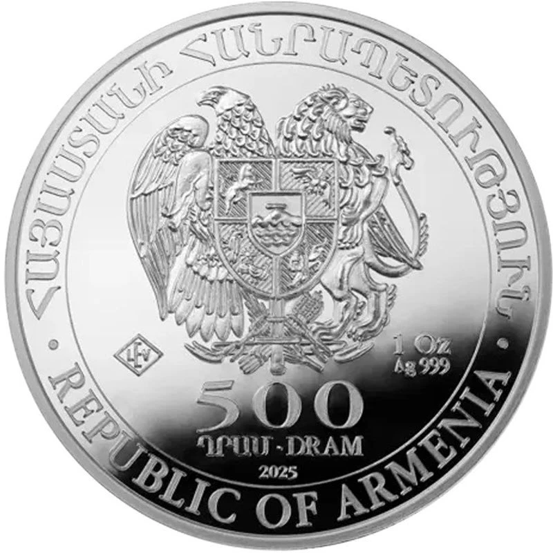 Srebrna moneta Armenia Arka Noego Szczęśliwe Urodziny 2025 kolorowa 1 uncja Monety kolekcjonerskie