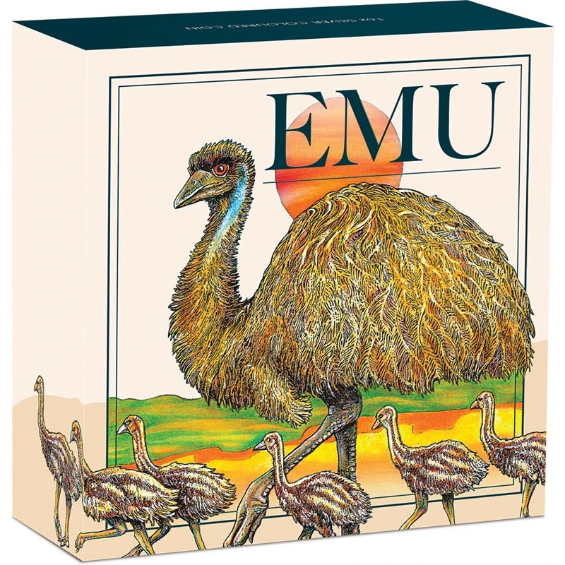 Srebrna moneta Australia Australijski Emu 2026 kolorowa 1 uncja Monety kolekcjonerskie