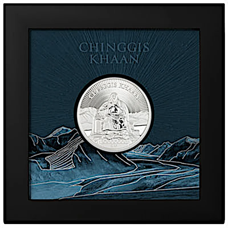 Srebrna moneta Mongolia Chinggis Khaan 2026 Proof 1 uncja Monety kolekcjonerskie